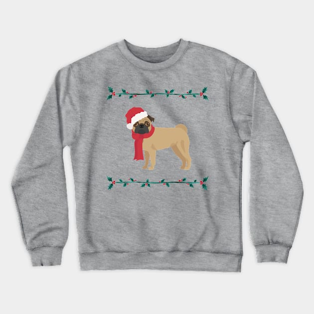 Christmas Pug Crewneck Sweatshirt by AwkwardTurtle